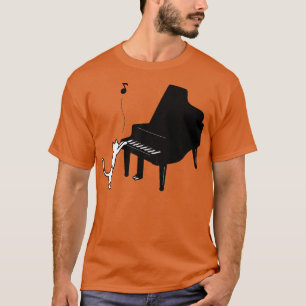 Niedliche Katze Piano Piano Pianota Kunstvoll wand T-Shirt