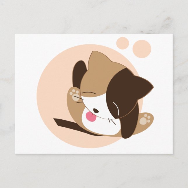 Niedliche Katze Postkarte (Vorderseite)