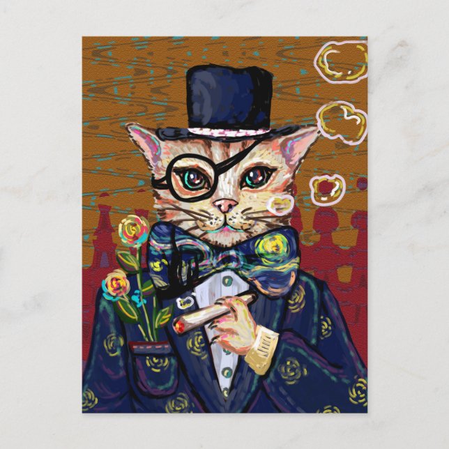 Niedliche Katze Postkarte (Vorderseite)