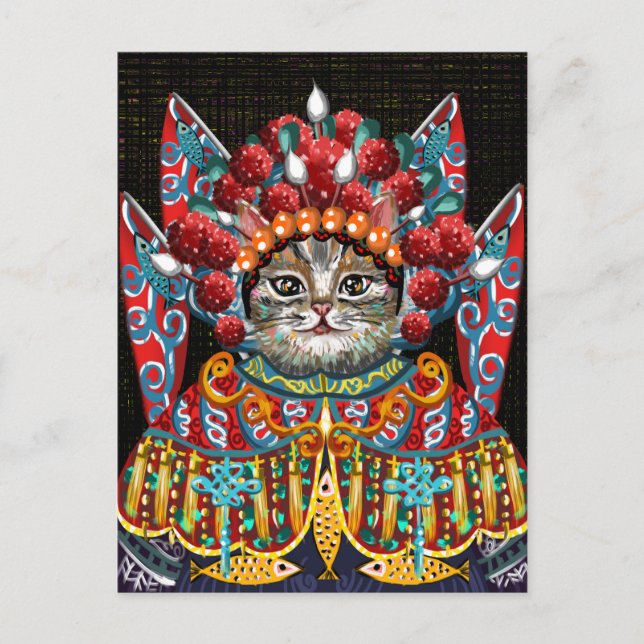 Niedliche Katze Postkarte (Vorderseite)