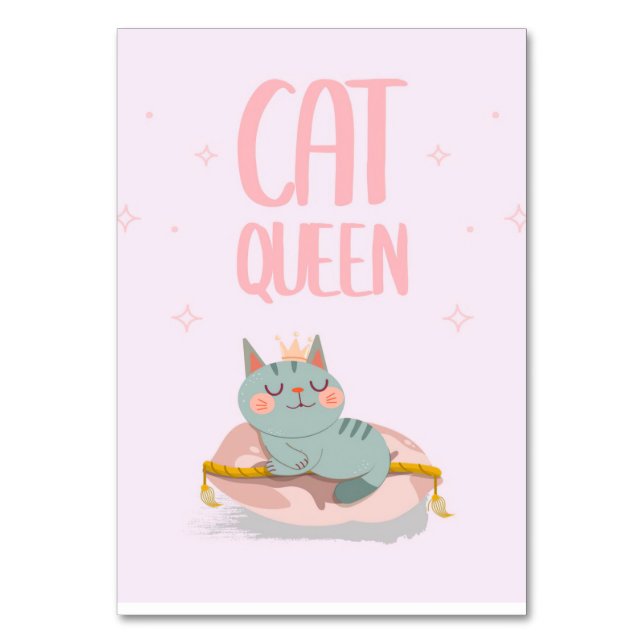 Niedliche Katze Queen Gift Idea, Kitten Cat Funny  Tischnummer (Vorderseite)