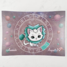 Niedliche Katze, Rad, Planeten, Astrologie