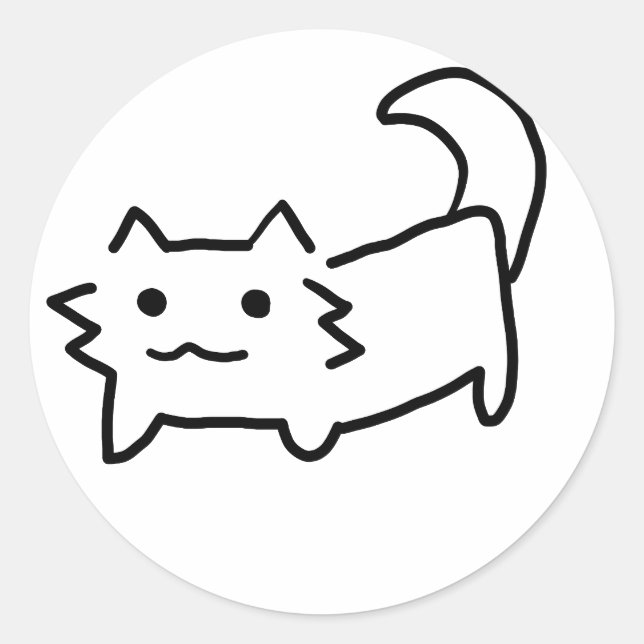 Niedliche Katze Runder Aufkleber (Vorderseite)