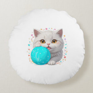 niedliche Katze Rundes Kissen