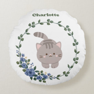 Niedliche Katze Rundes Kissen