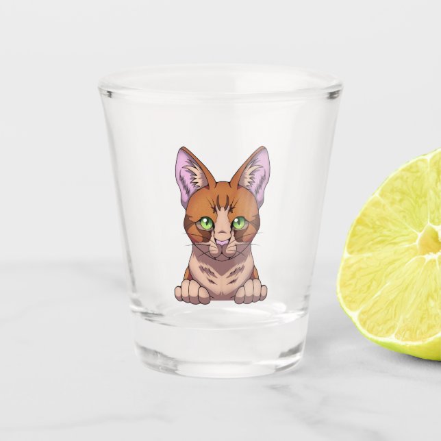 Niedliche Katze Schnapsglas (Vorderseite)