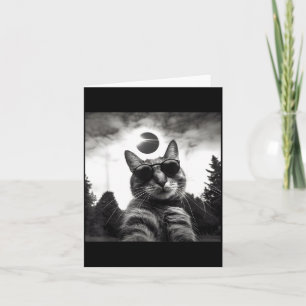 Niedliche Katze Selfie Sonnenfinsternis Karte