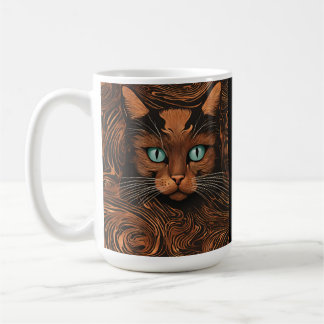 Niedliche Katze Stilvolle Tierkatze Latte Kaffee T Kaffeetasse