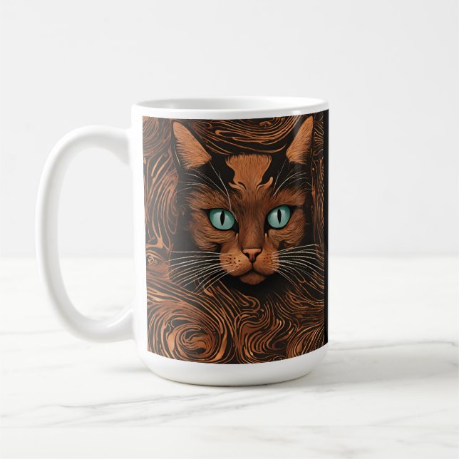 Niedliche Katze Stilvolle Tierkatze Latte Kaffee T Kaffeetasse (Links)