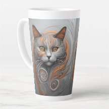 Niedliche Katze Stilvolle Tierkatze Latte Kaffee T