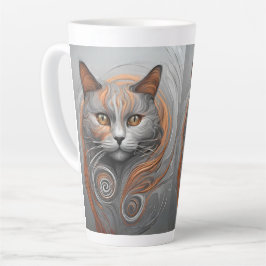 Niedliche Katze Stilvolle Tierkatze Latte Kaffee T Milchtasse