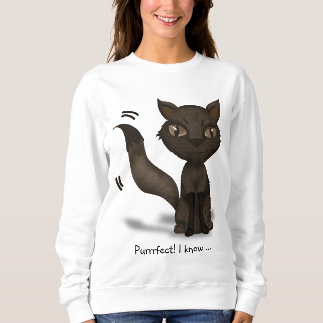 Niedliche Katze Sweatshirt (Vorderseite)