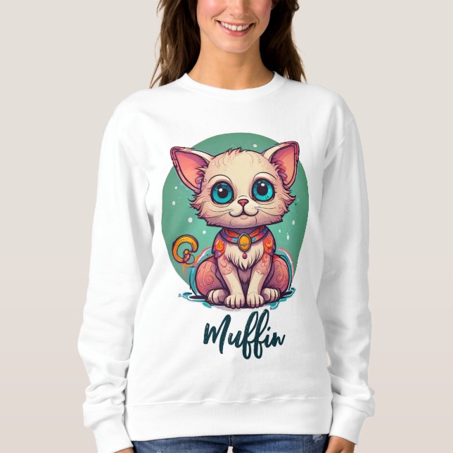 Niedliche Katze Sweatshirt (Vorderseite)