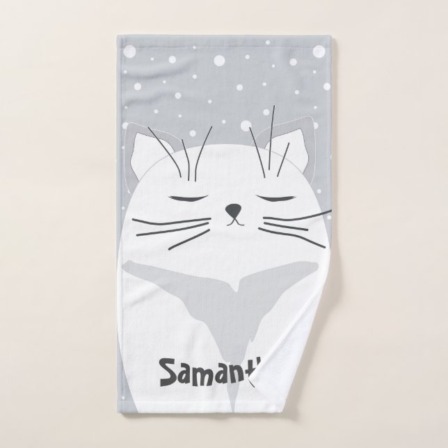Niedliche Katze, Symbol von 2023. Handtuch (Handtuch)