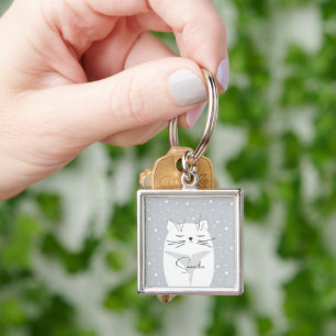 Niedliche Katze, Symbol von 2023. Schlüsselanhänger