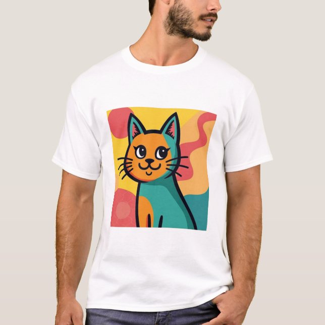 niedliche Katze T-Shirt (Vorderseite)