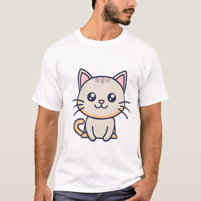 niedliche Katze T-Shirt (Vorderseite)