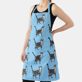 Niedliche Katze Tabby Muster Blaue Katzen Frauen K Schürze