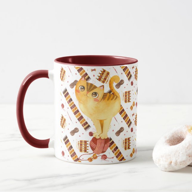Niedliche Katze Tasse (Mit Donut)