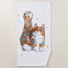 Niedliche Katze Tier Strandtuch