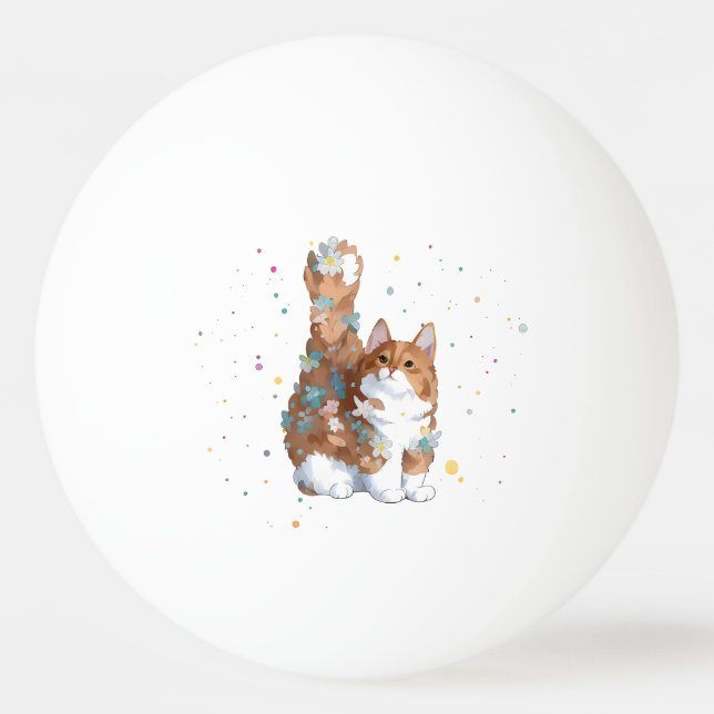 Niedliche Katze Tier Tischtennisball (Vorderseite)