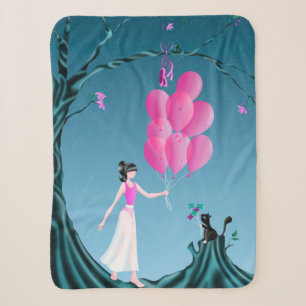 Niedliche Katze und Ballerina in der Nacht Tree Sh Sherpadecke