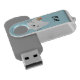 Niedliche Katze und Blumen-Dotty personalisiertes USB Stick (Schrägansicht)