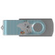 Niedliche Katze und Blumen-Dotty personalisiertes USB Stick (Rückseite)