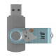 Niedliche Katze und Blumen-Dotty personalisiertes USB Stick (Geöffnet)