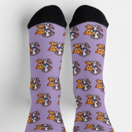 Niedliche Katze und Hunde für Tierliebhaber Socken