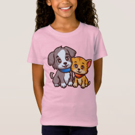Niedliche Katze und Hunde für Tierliebhaber T-Shirt