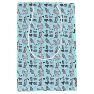 Niedliche Katze und Kätzchen Geschenktasche in dre Mittlere Geschenktüte