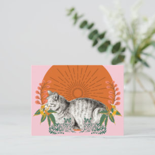 Niedliche Katze und Tiger Postkarte Playful Tige