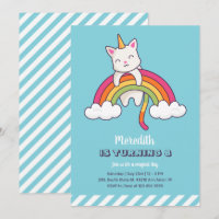 Niedliche Katze Unicorn Rainbow Girl Geburtstag