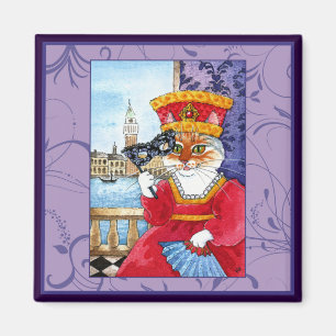 Niedliche Katze, venezianisches Kostüm Magnet
