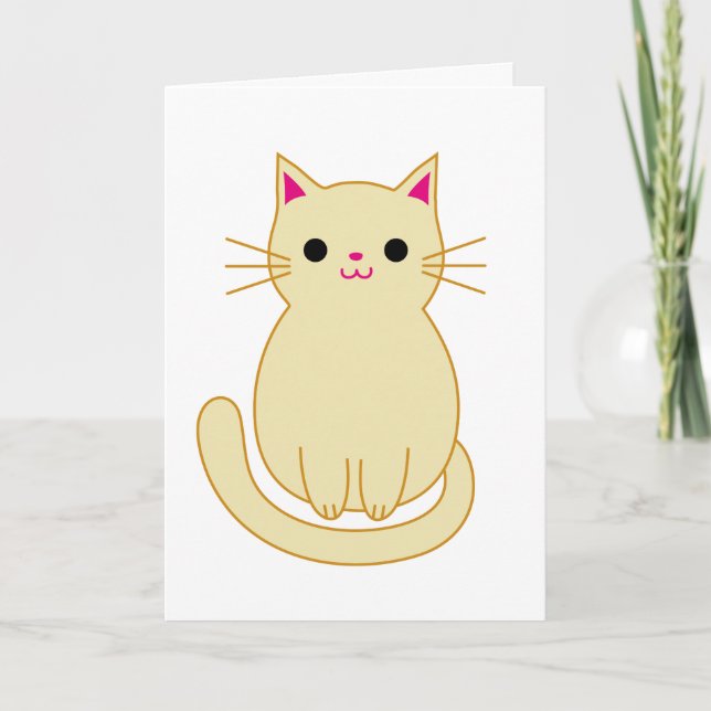 Niedliche Katze Vielen Dank Karte (Vorderseite)