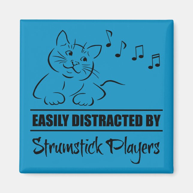Niedliche Katze von Strumstick-Spielern leicht abg Magnet (Vorne)