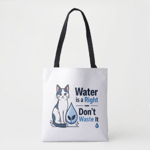 Niedliche Katze Wasser sparen Öko-freundliche Lein Tasche