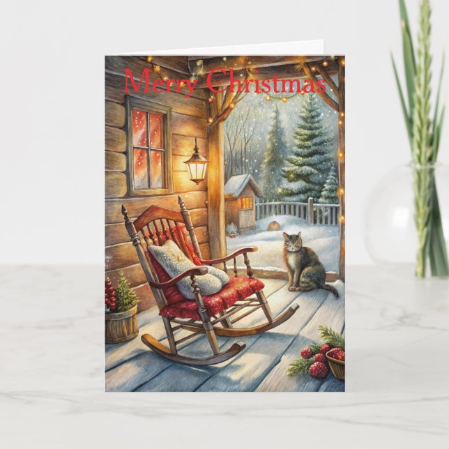 Niedliche Katze zu Weihnachten (Vorderseite)