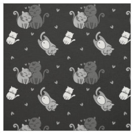 Niedliche Katzen auf Black Cheeky Witz® Cat Liebha Stoff