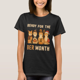 Niedliche Katzen bereit für Biermonate Herbsthälft T-Shirt