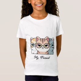 Niedliche Katzen, die Brillen tragen, ändern den T T-Shirt