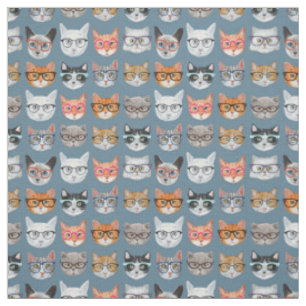 Niedliche Katzen, die Glas-Muster tragen Stoff