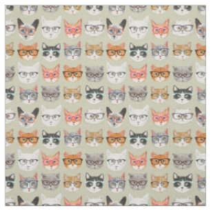 Niedliche Katzen, die Glas-Muster tragen Stoff