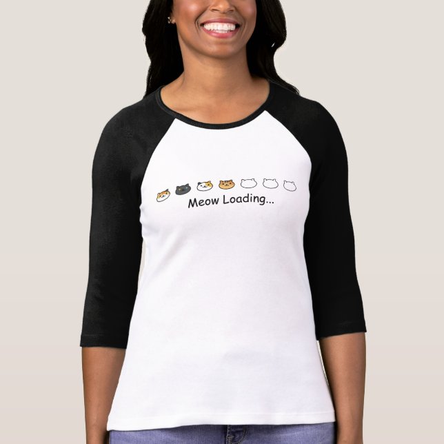Niedliche Katzen, die mit Meow-Ladentext laden T-Shirt (Vorderseite)