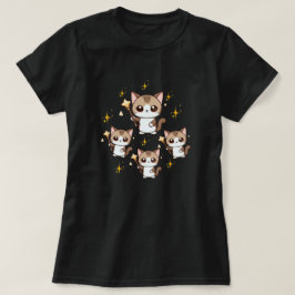 Niedliche Katzen, die Zauberstäbe in der Wand halt T-Shirt