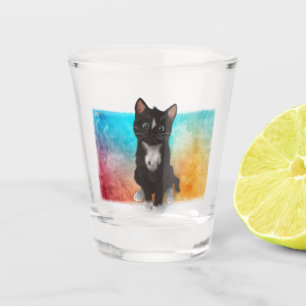 Niedliche Katzen-Farben Schnapsglas