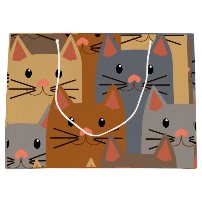 Niedliche Katzen Farbige Katzenfackeln Große Geschenktüte (Vorderseite)
