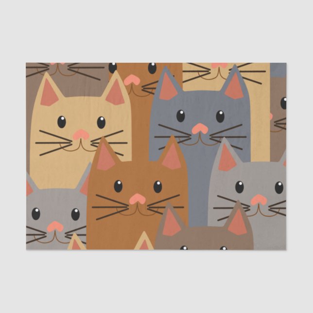 Niedliche Katzen Farbige Katzenfackeln Seidenpapier (Vorderseite)