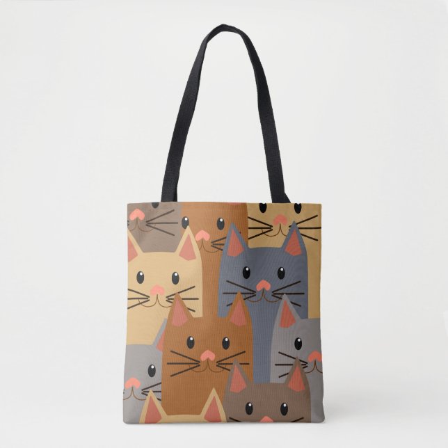 Niedliche Katzen Farbige Katzenfackeln Tasche (Vorderseite)